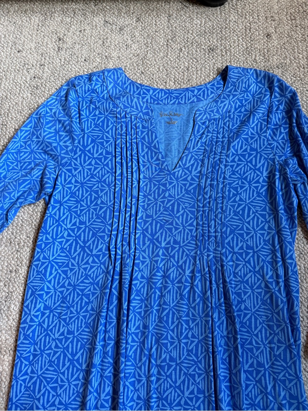 Lily Pulitzer Fairfax Cotton Jersey Dress in Alba Blue Easy Peasy